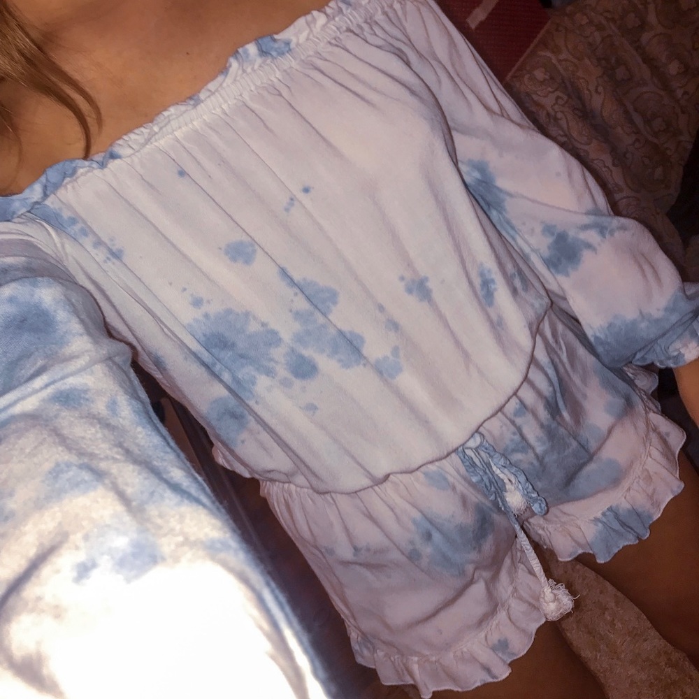 White and Blue Romper
